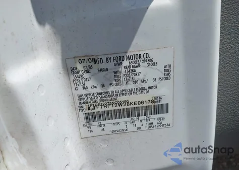 2008 Ford F-150 Fx2/Stx/Xl/Xlt z USA, uszkodzony, nr VIN 1FTRF12W28KE06178